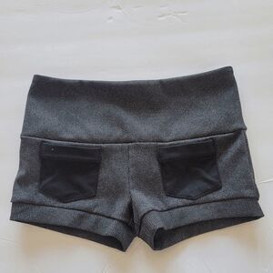 California Kisses juniors charcoal high waisted swim shorts pockets size S slim